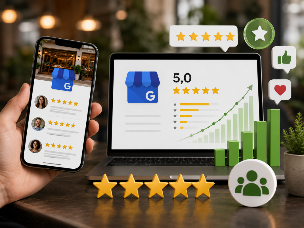 Serviço de gestão de avaliações e reviews no Google